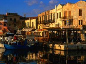 The old Venetian harbor of Rethymnon by Glenn